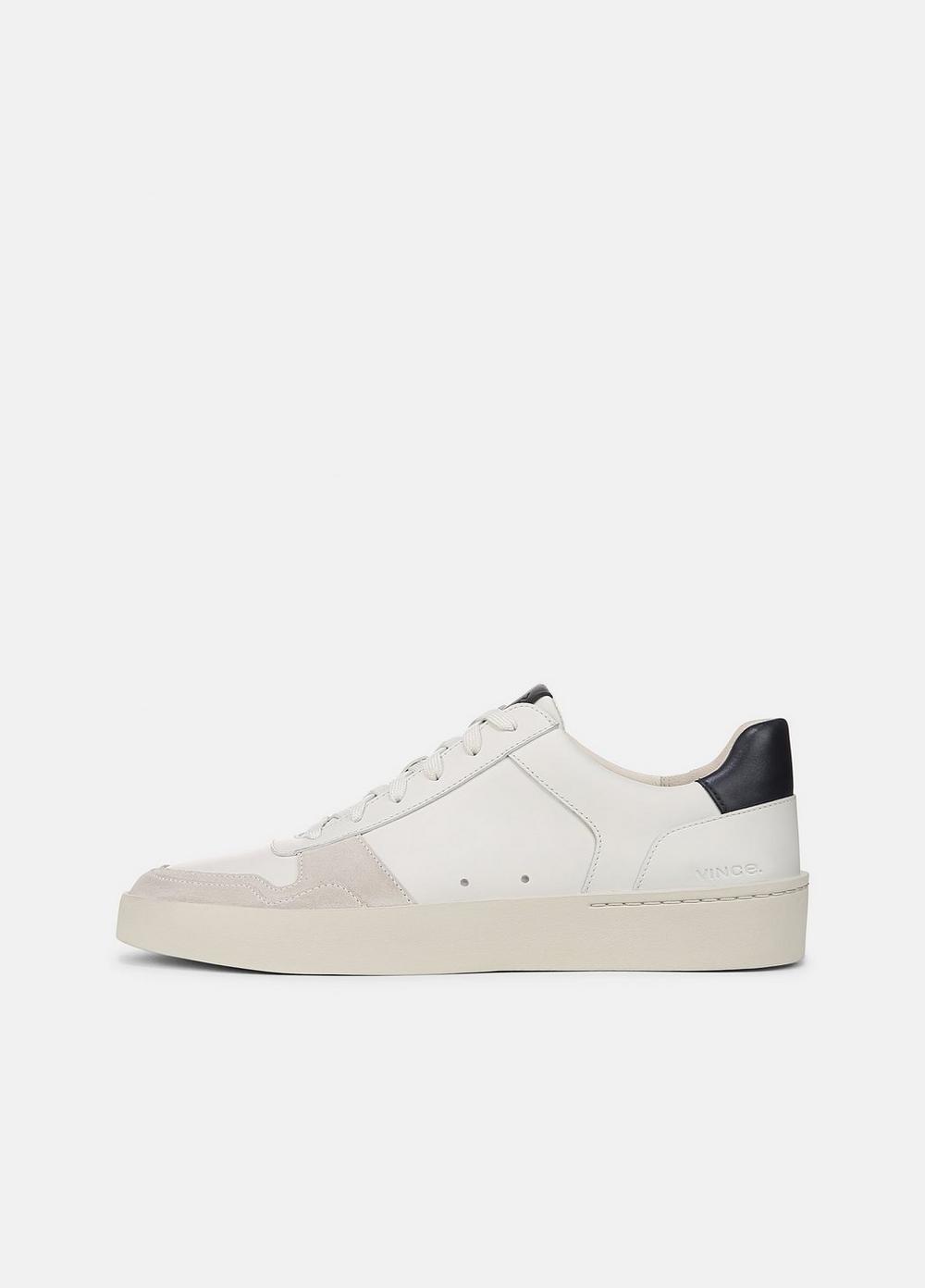 Men's Peyton Leather Sneaker, Chalk White/horchata/night Blue, Size 7 Vince
