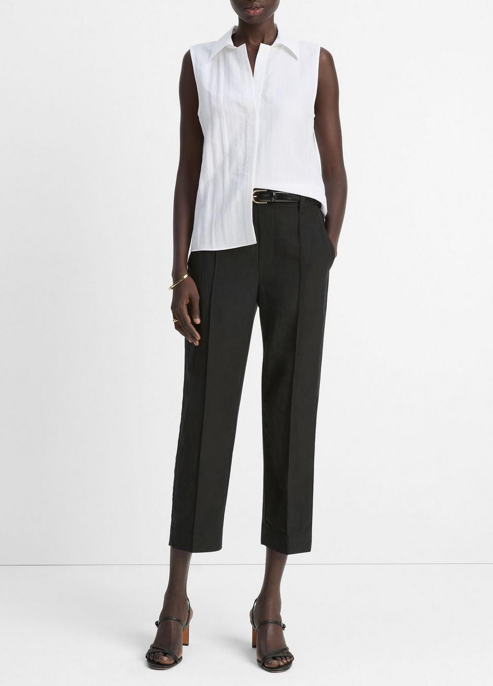 Women's Utility Tab-Detail Pull-On Pant, Black, Size L Vince