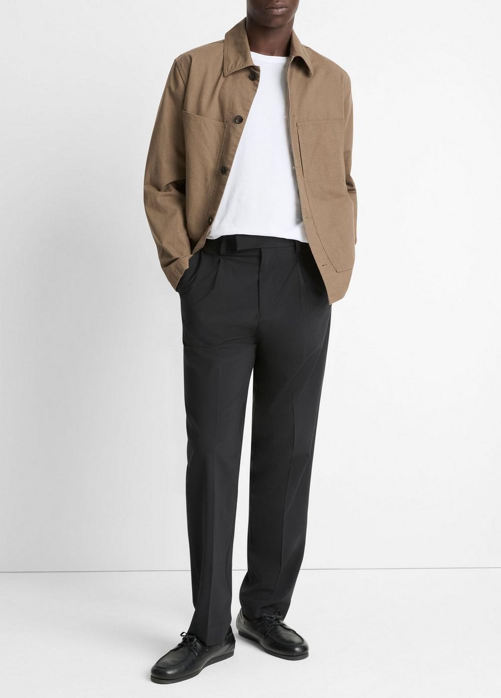 Men's Louie Relaxed Pleated Trouser, Black, Size 33 Vince