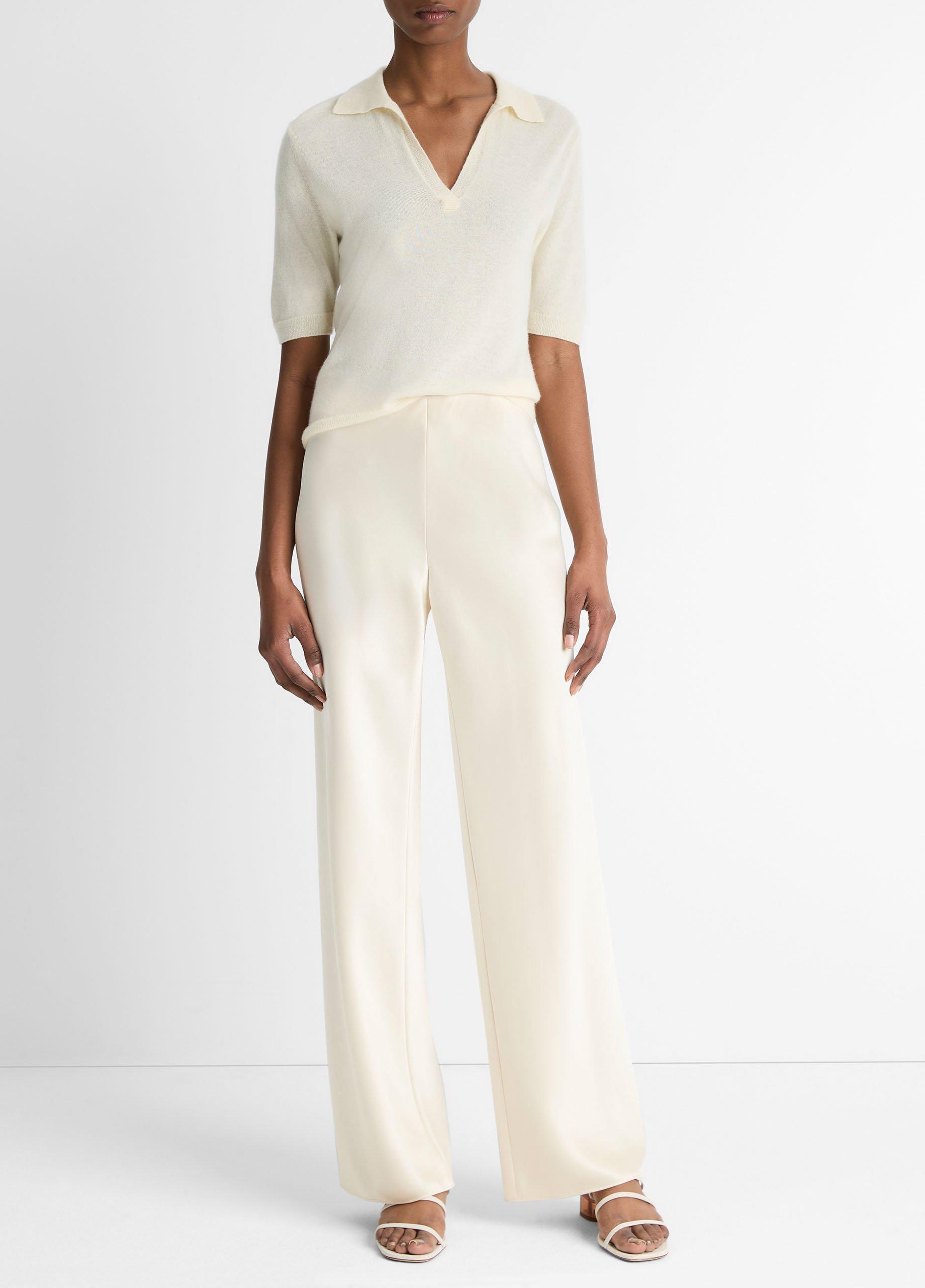 Women's Colette High-Rise Fluid Satin Bias Pant, Bona, Size M Vince