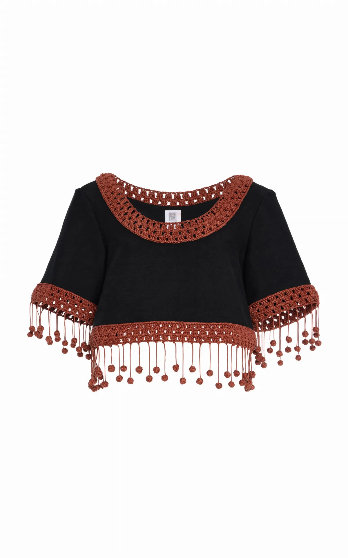 Return of the Mac(rame) Linen-Blend Crop Top