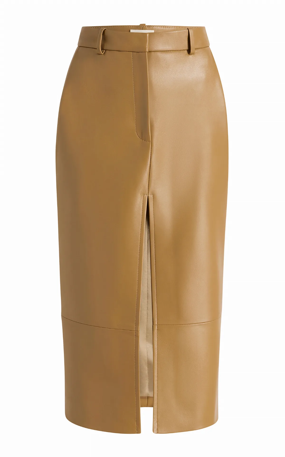 Anden Plonge Leather Midi Skirt by Khaite