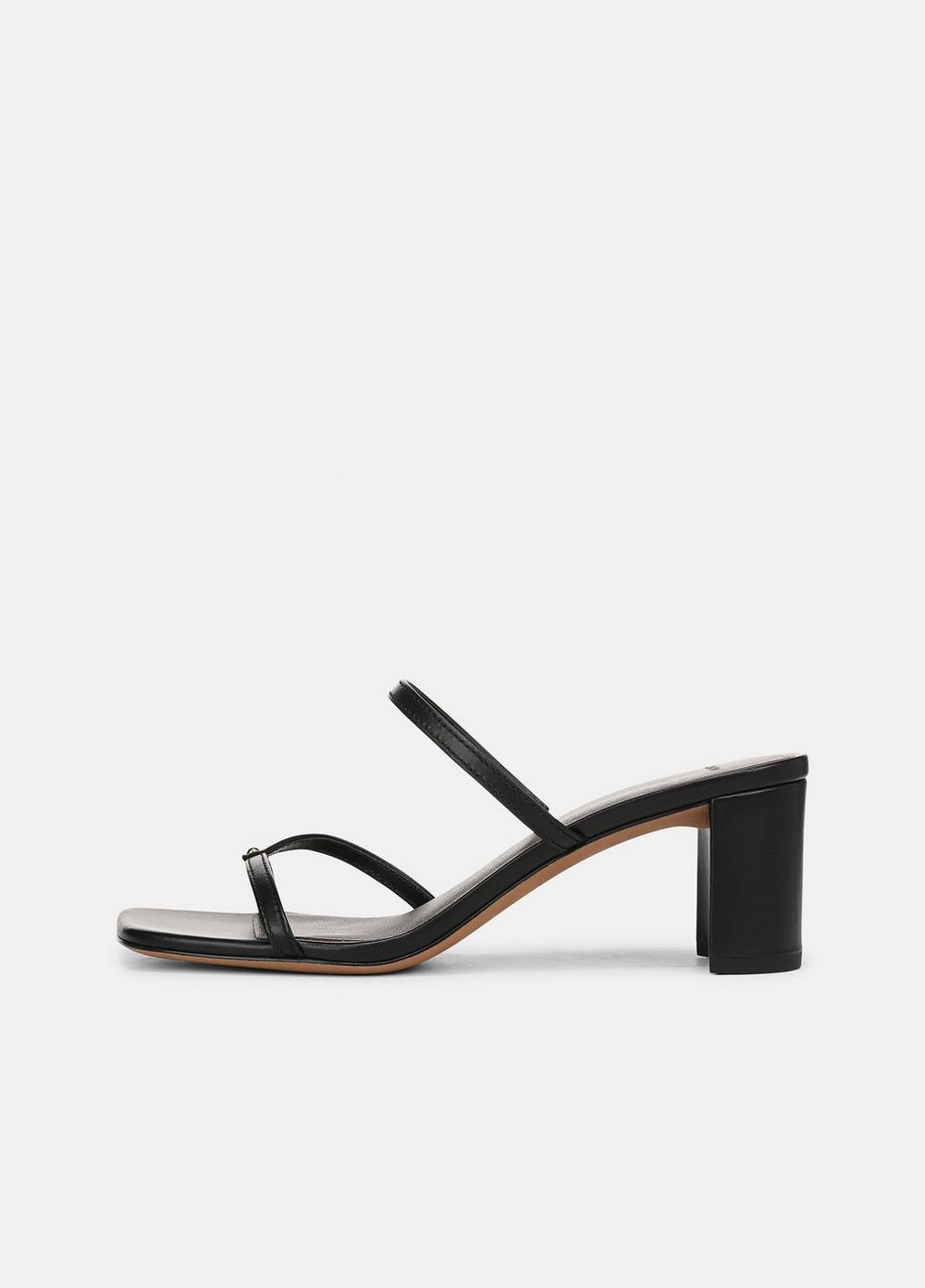 Women's Ona Leather Heeled Sandal, Black, Size 9.5 Vince