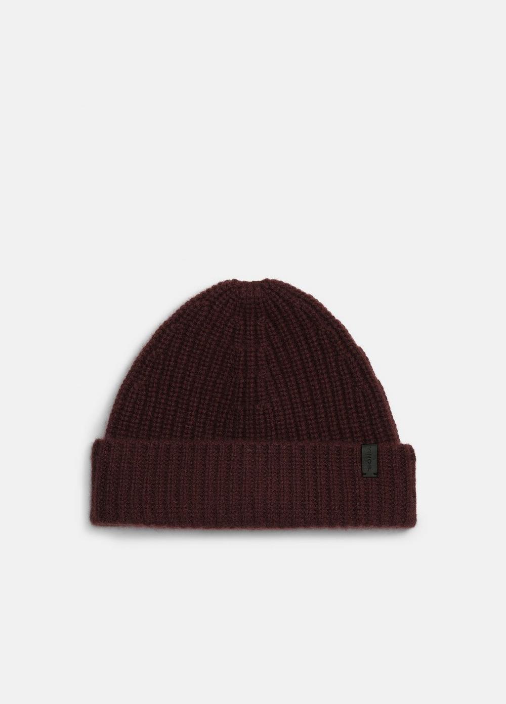 Men's Cashmere Shaker-stitch Beanie, Port Vince