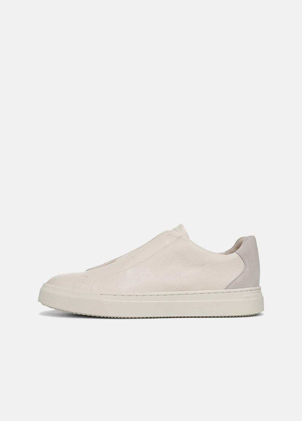 Men's Lakewood Leather Sneaker, Pebble White/horchata, Size 8 Vince by Vince