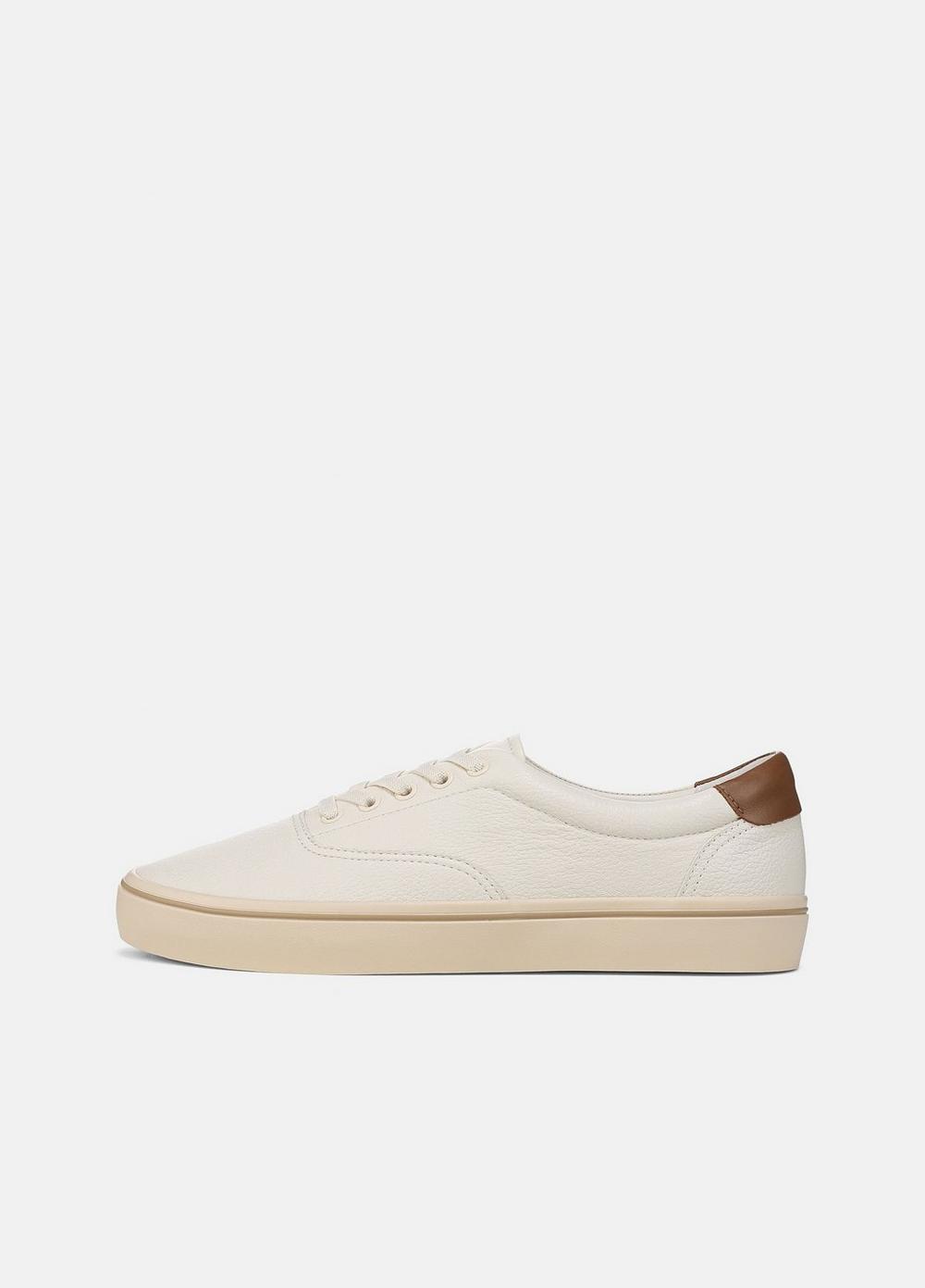 Men's Seaside Leather Sneaker, Pebble White, Size 9.5 Vince