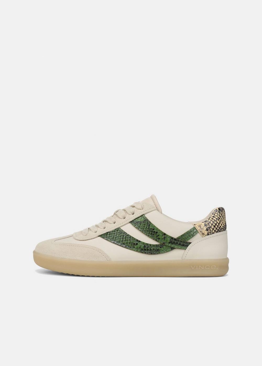 Women's Oasis Snake-Embossed Leather & Suede Sneaker, Moonlight/palm Leaf, Size 8.5 Vince
