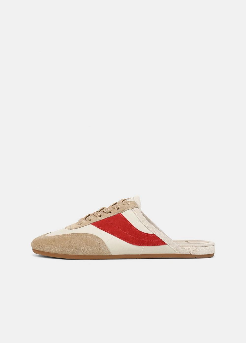 Women's Solstice Suede Sneaker Mule, Moonlight/rouge Red, Size 11 Vince