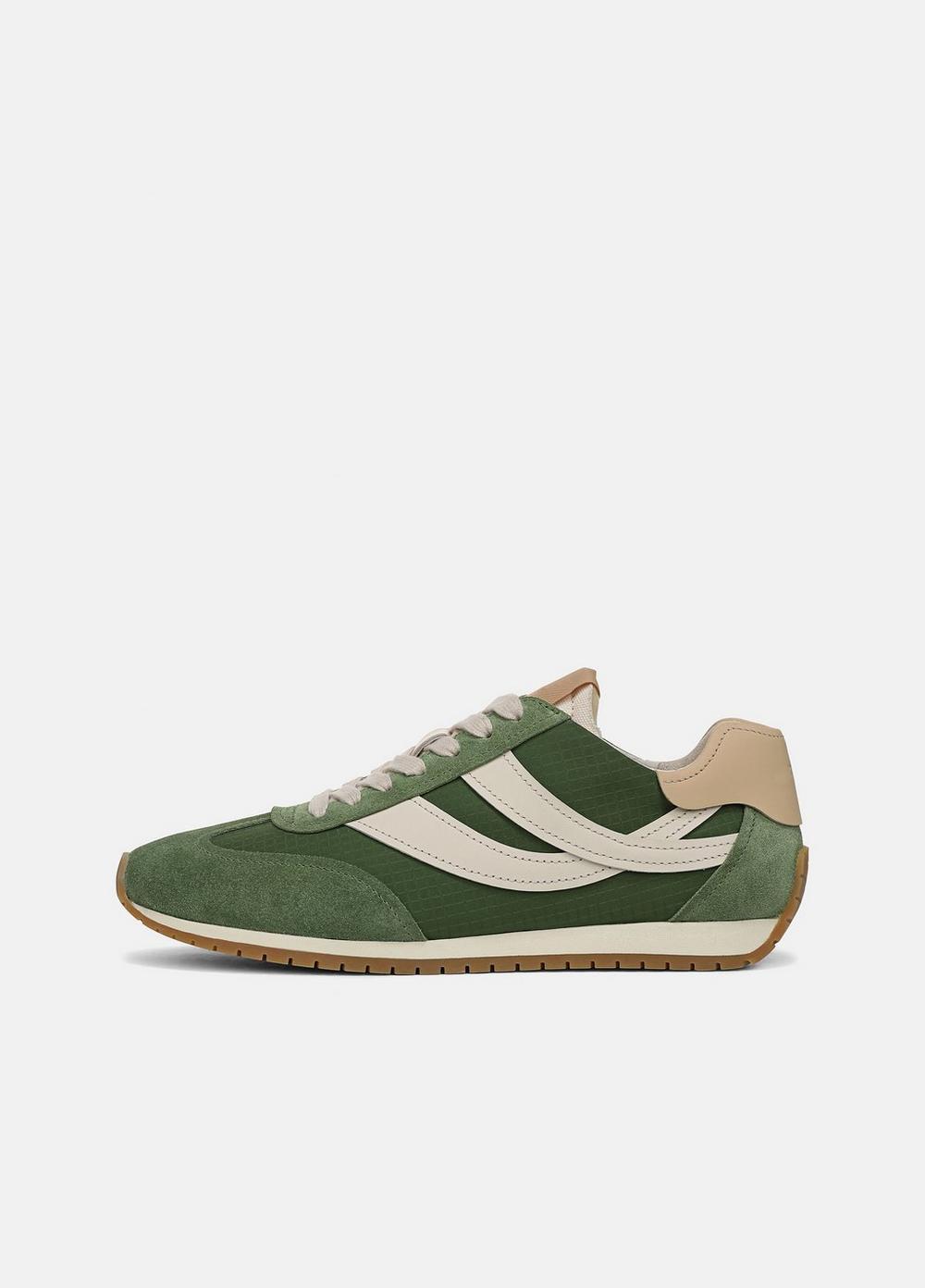 Women's Oasis Suede & Leather Runner Sneaker, Garden Green, Size 10 Vince