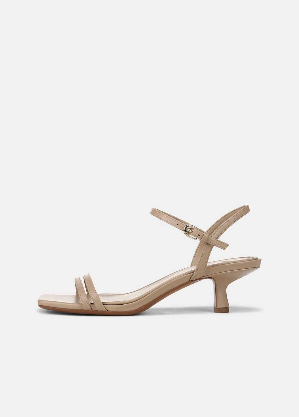Women's Tilda Leather Heeled Sandal, Warm Almond, Size 5.5 Vince