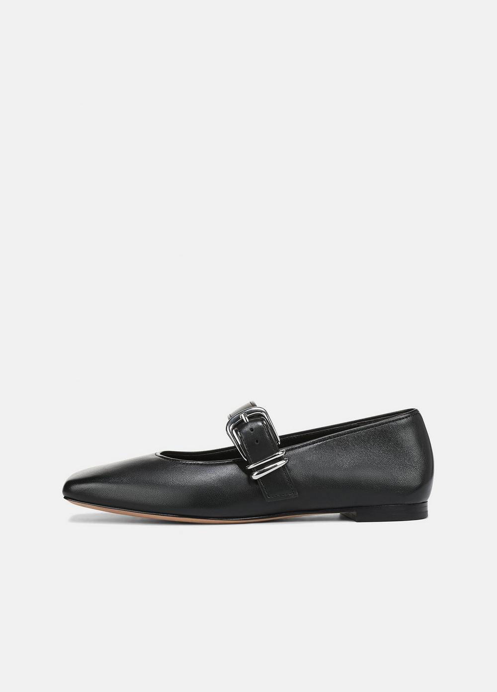 Women's Daniela Leather Mary Jane Flat, Black, Size 9 Vince