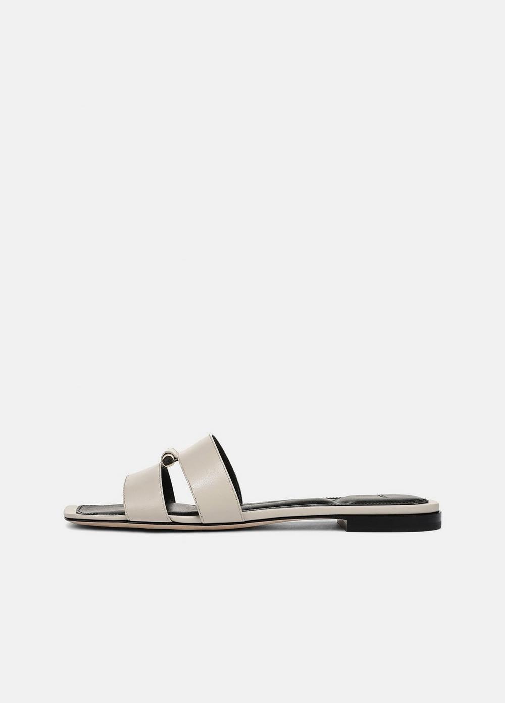 Women's Piper Leather Slide Sandal, Flax, Size 10 Vince