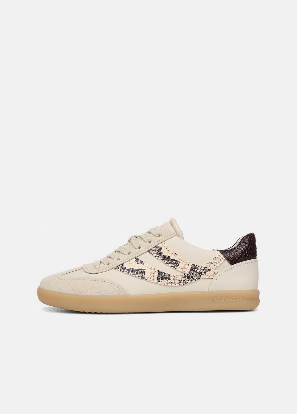 Women's Oasis Snake-Embossed Leather & Suede Sneaker, Moonlight/shell Pink, Size 8.5 Vince by Vince