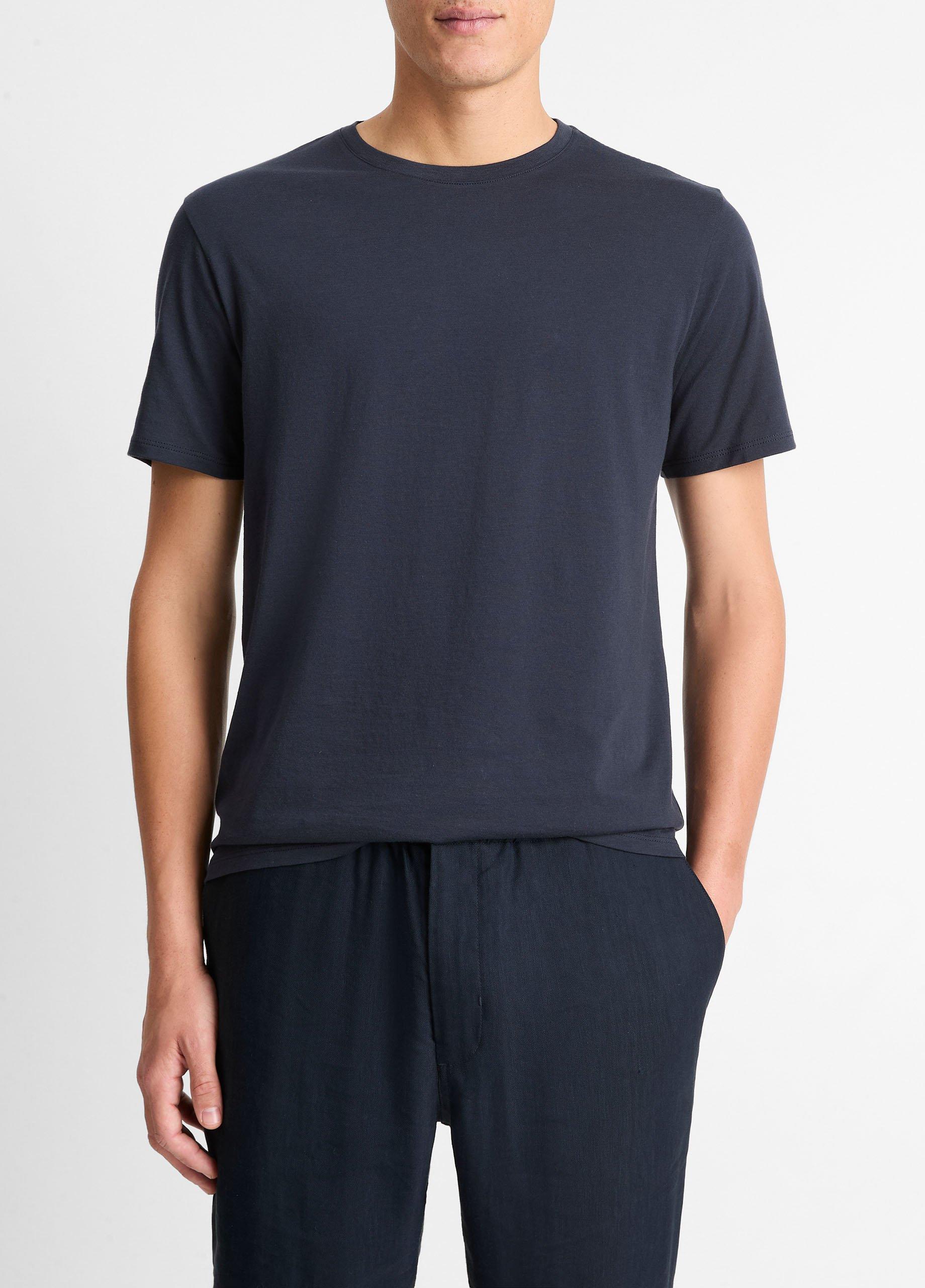 Men's Pima Cotton Crew Neck T-Shirt, Coastal Blue, Size XL Vince