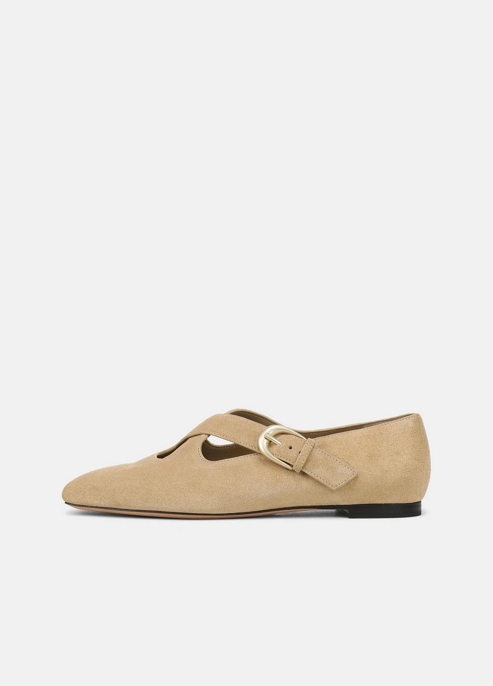 Women's Cici Suede Flat, Wheat, Size 8 Vince