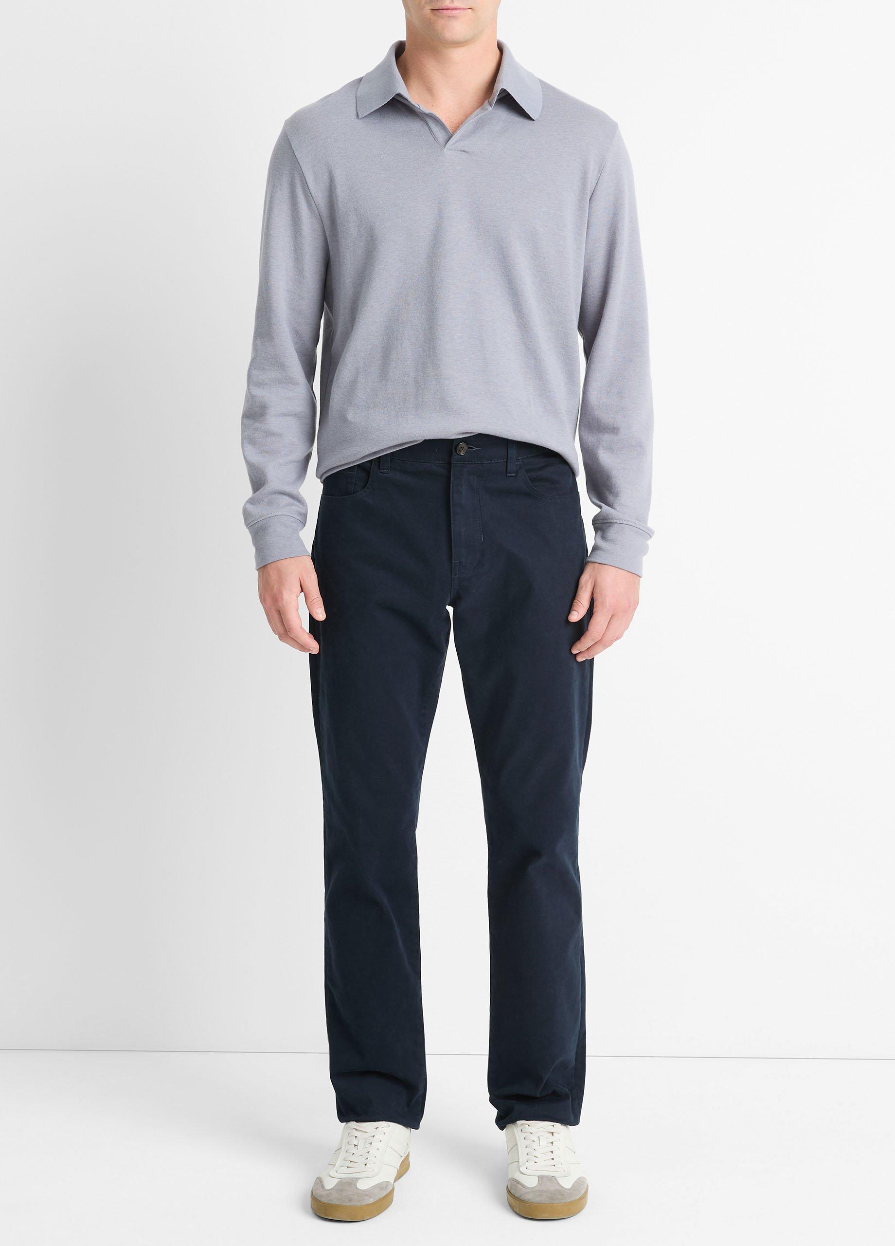 Men's Dylan Slim 5-Pocket Peached Stretch-cotton Pant, Coastal Blue, Size 32 Vince