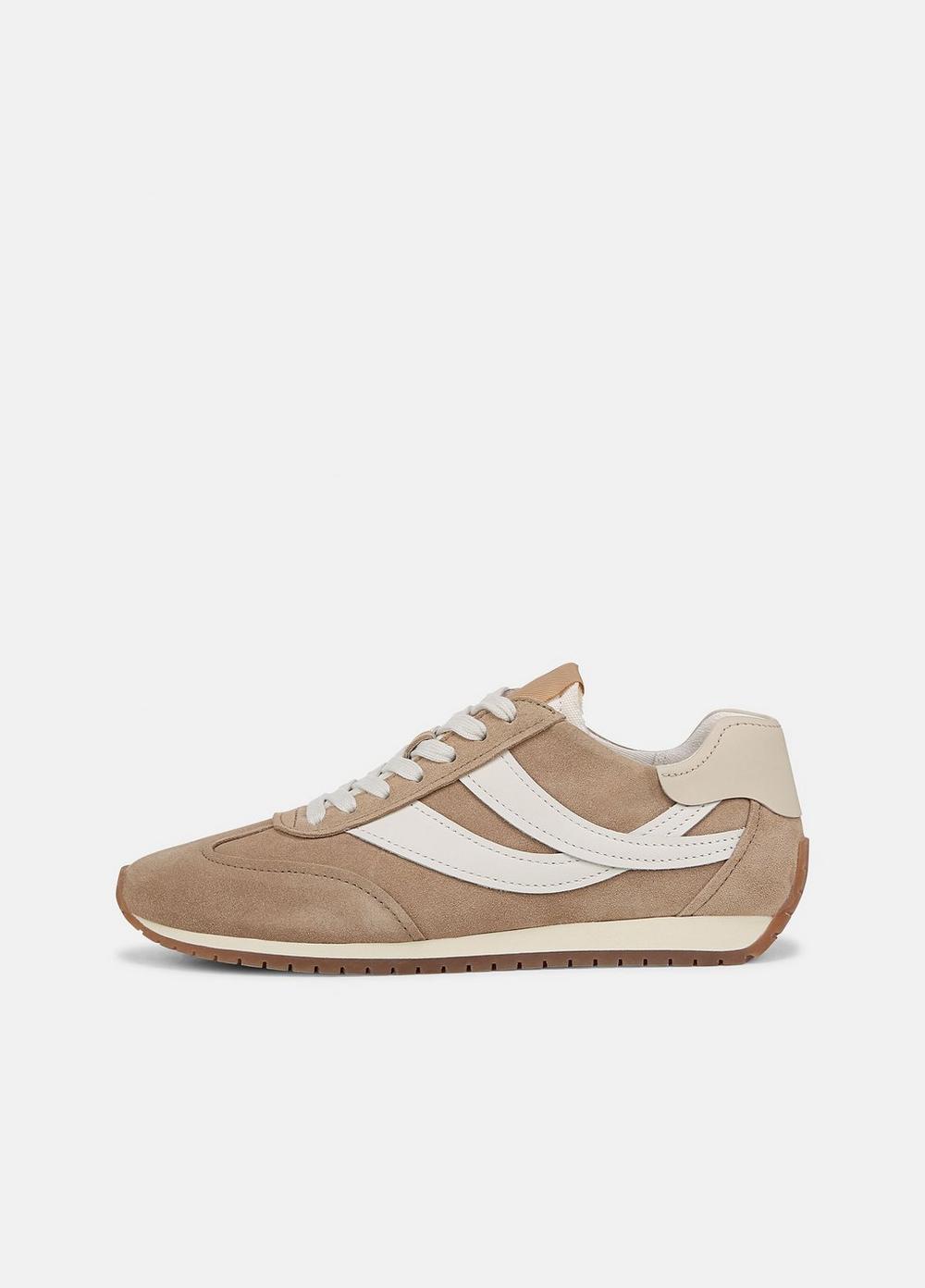 Women's Oasis Suede And Leather Runner Sneaker, New Camel/white Foam, Size 5.5 Vince