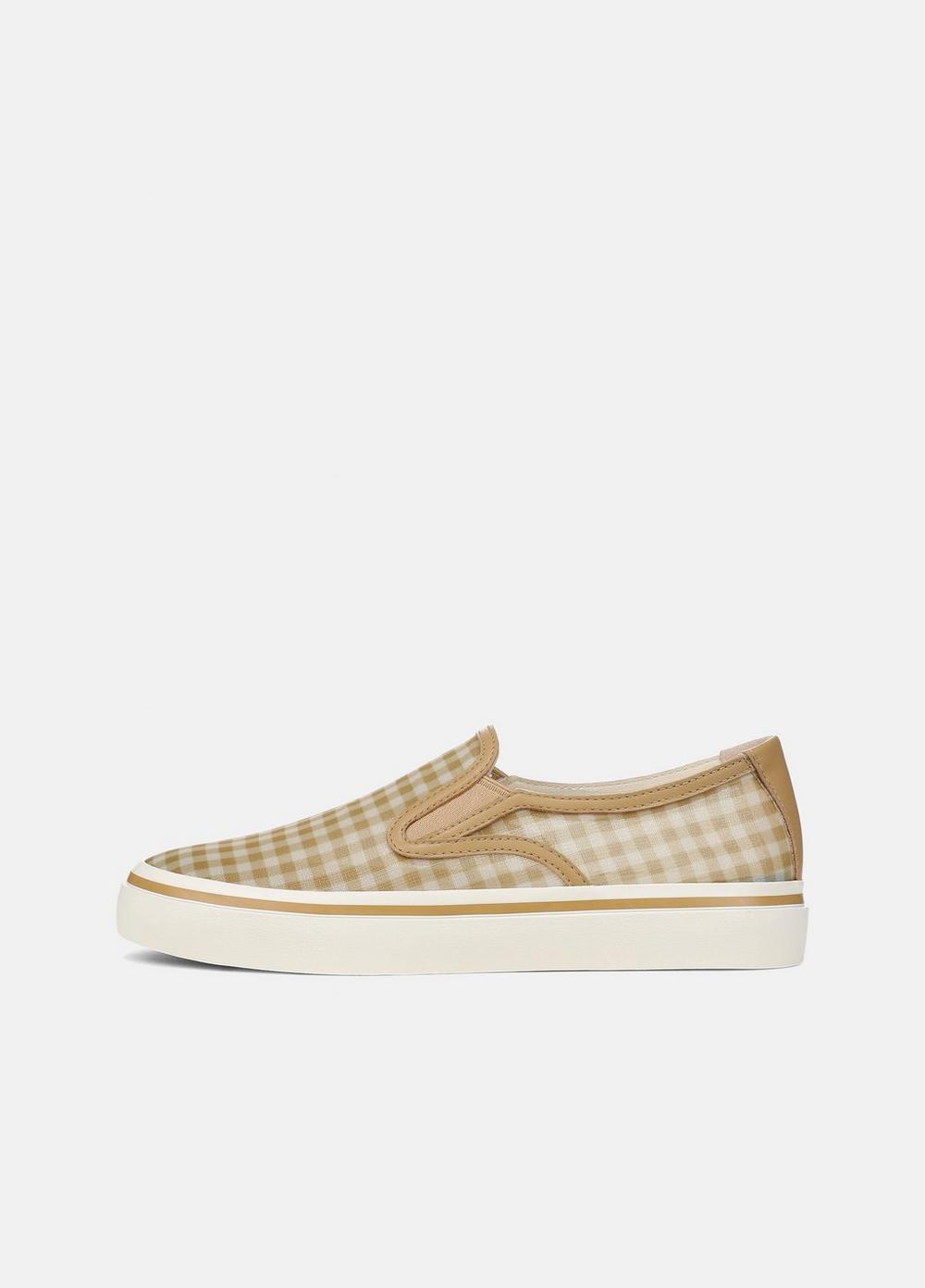 Women's Blair Gingham Sneaker, Desert Sand/flax, Size 9 Vince