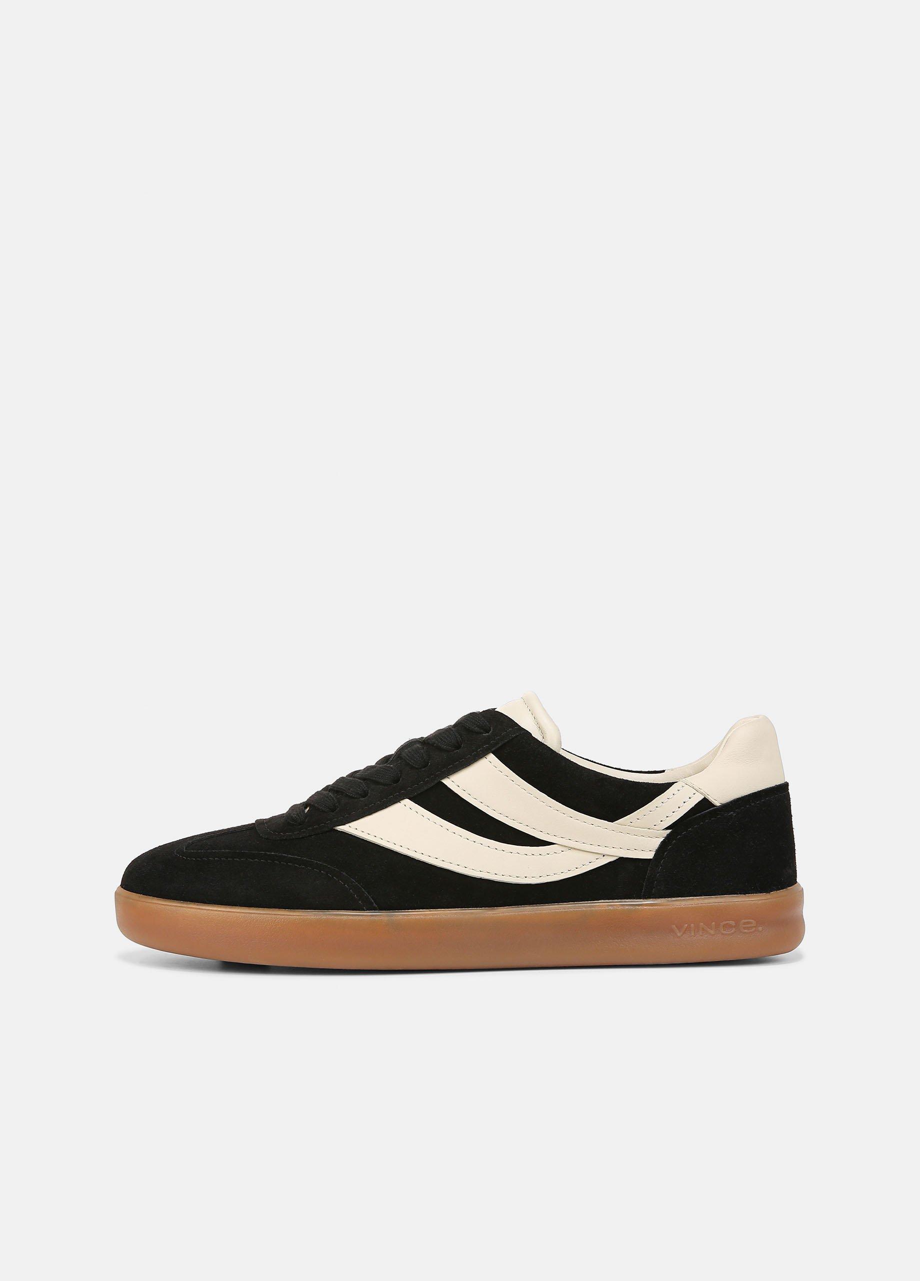 Men's Oasis Leather Sneaker, Black, Size 13 Vince