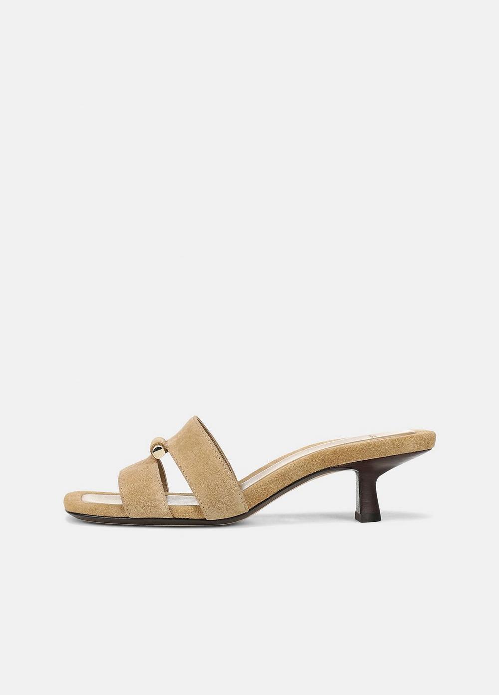 Women's Piper Suede Heeled Sandal, Wheat, Size 6 Vince
