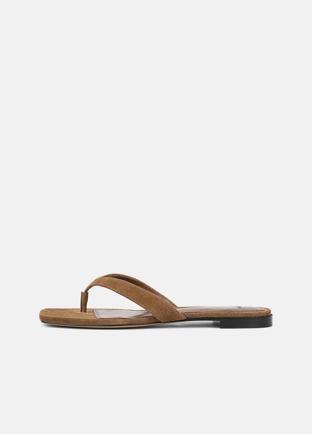Women's San Juan Suede Thong Sandal, Elmwood, Size 7 Vince