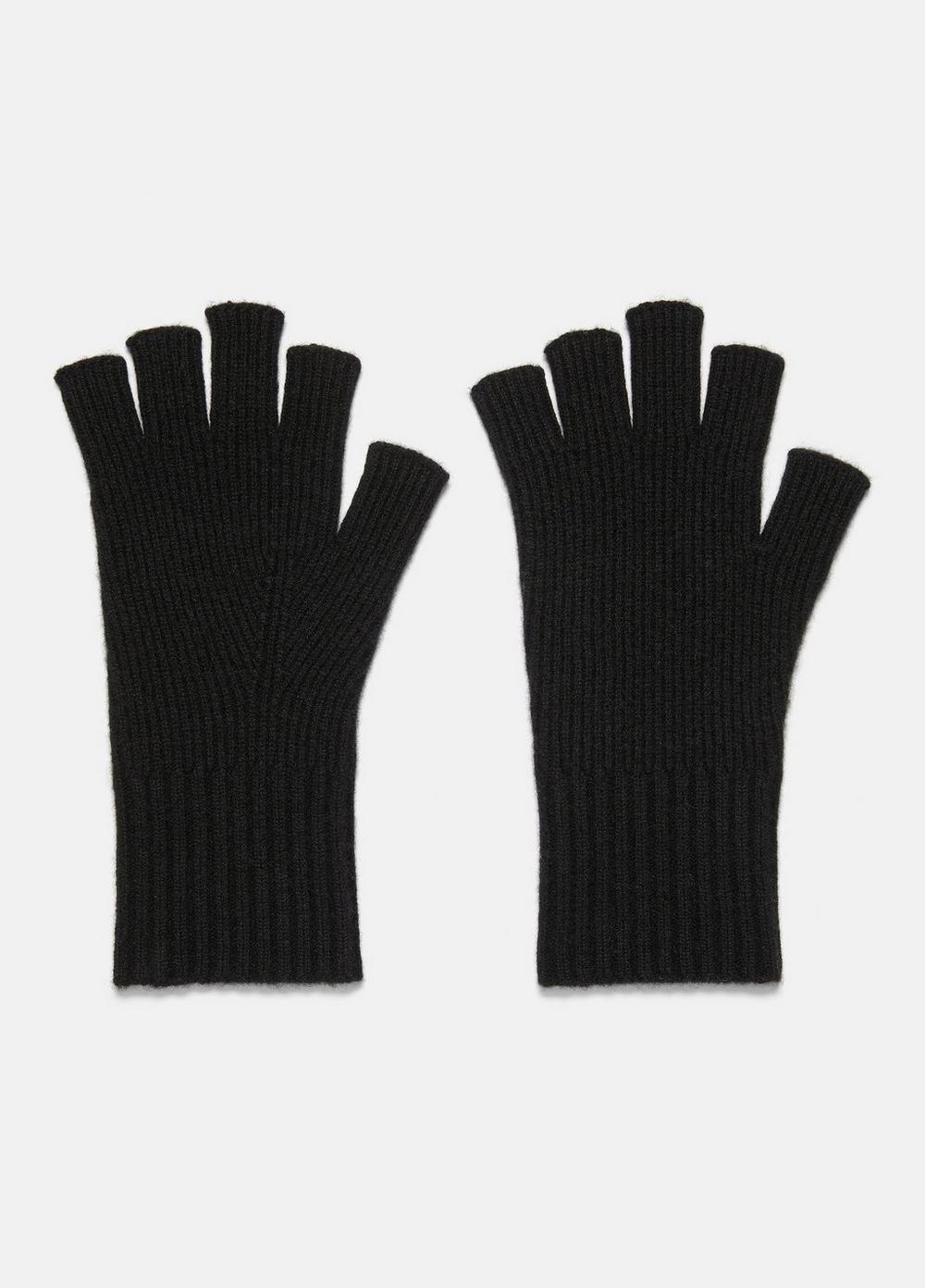 Men's Wool-Cashmere Rib-Knit Fingerless Glove, Heather Black Vince by Vince
