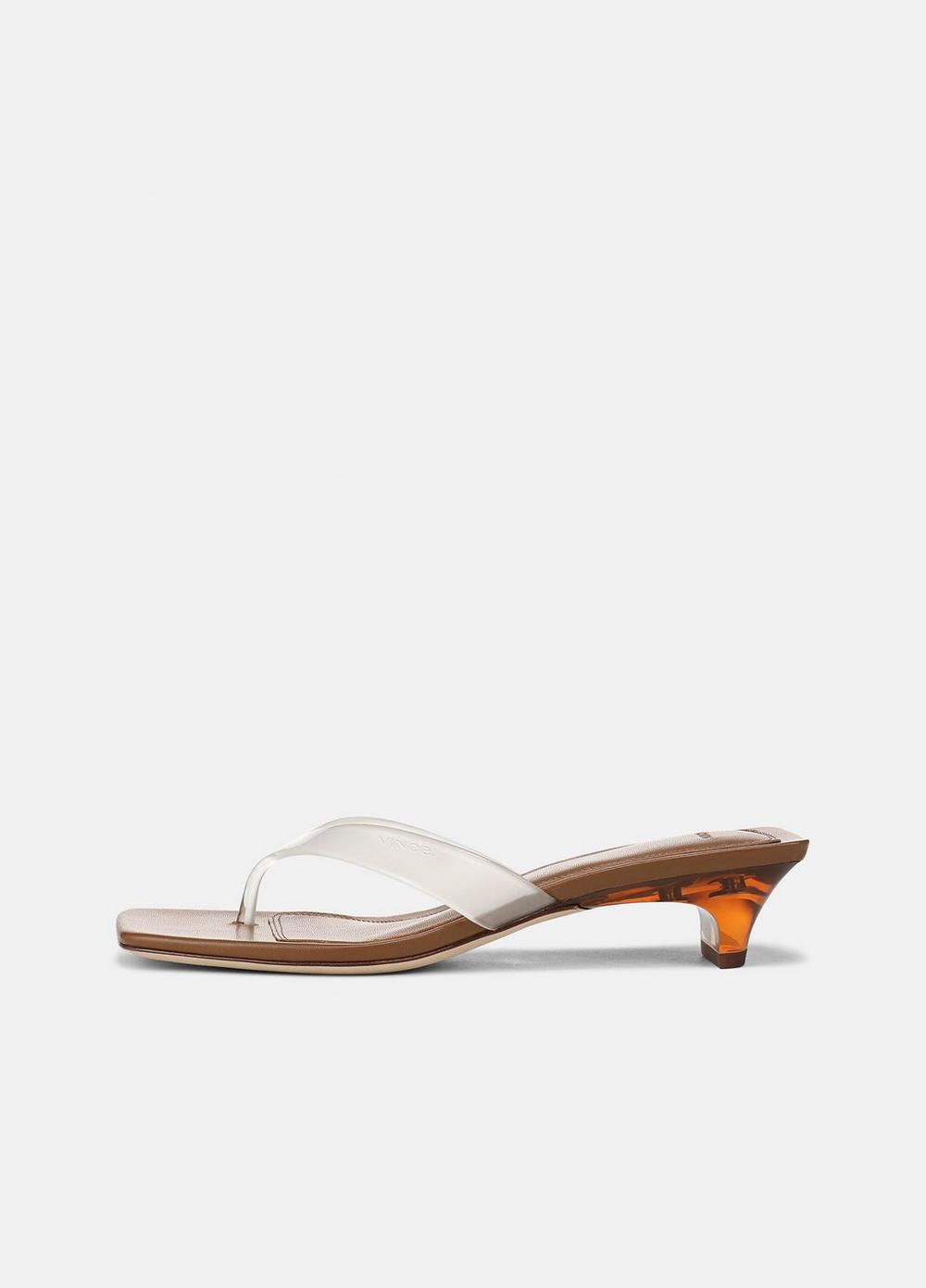 Women's San Juan Jelly Heeled Thong Sandal, Clear, Size 10 Vince