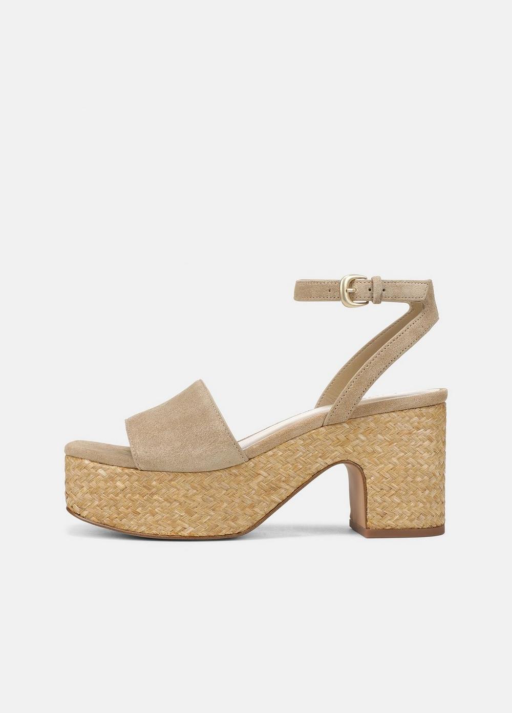 Women's Castella Suede Platform Sandal, Wheat, Size 7.5 Vince