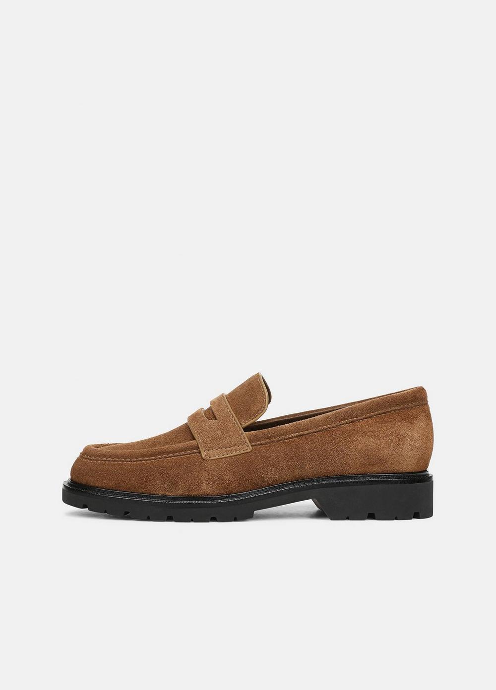 Women's Siena Suede Lug-Sole Loafer, Elm Wood, Size 6 Vince