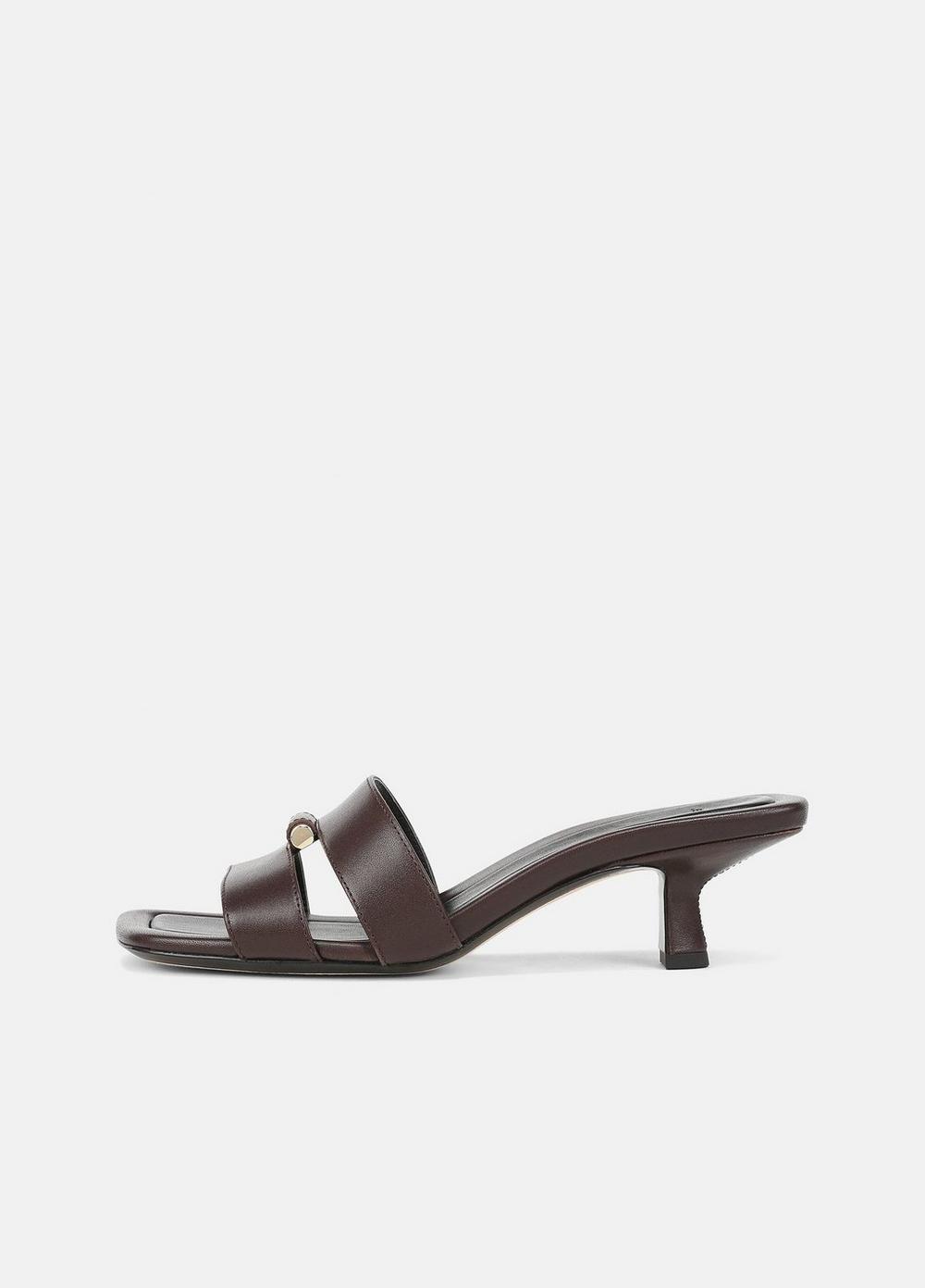Women's Piper Leather Heeled Sandal, Ganache, Size 5 Vince