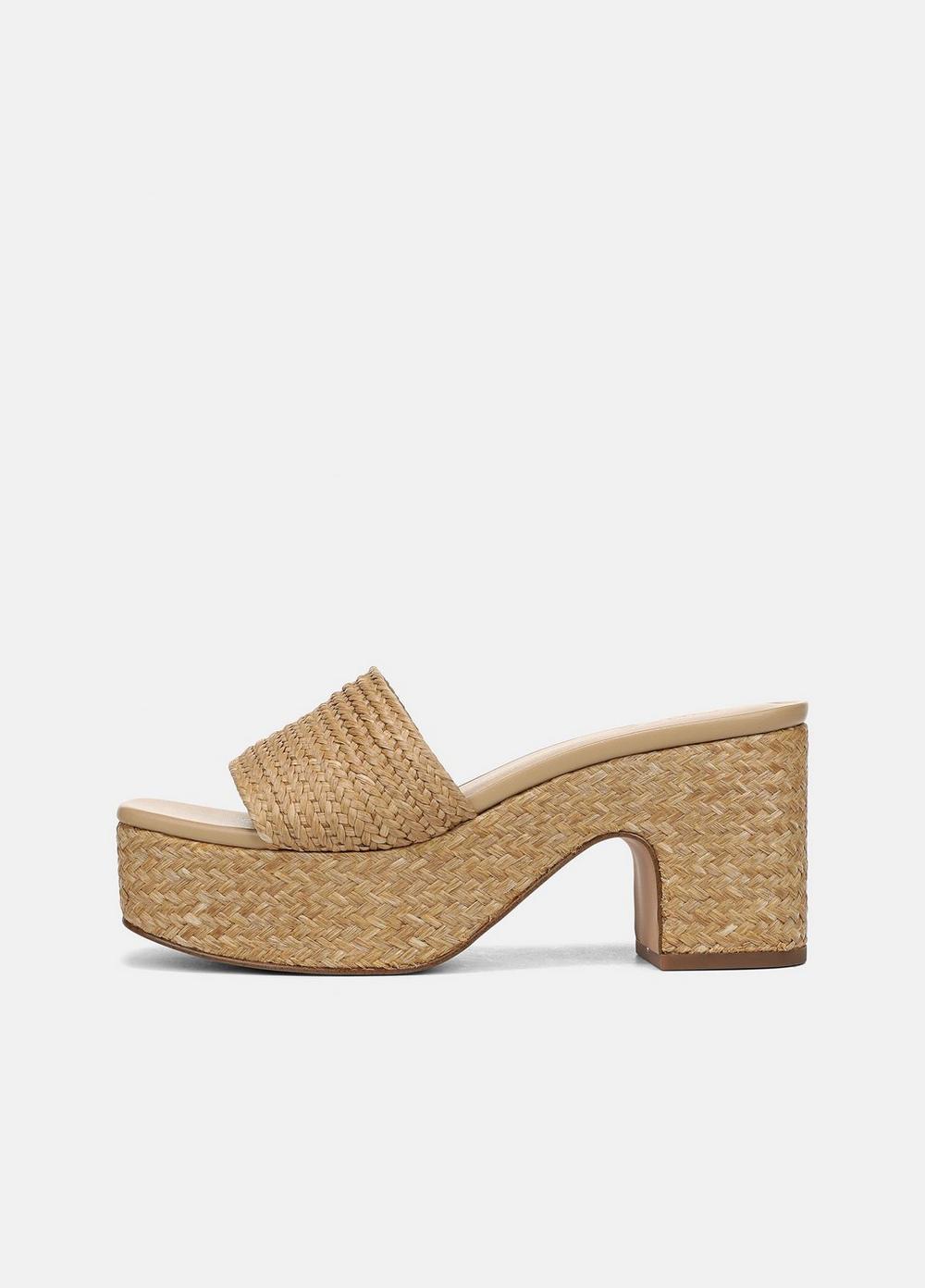 Women's Clarita Woven Platform Sandal, Dark Wheat, Size 8.5 Vince