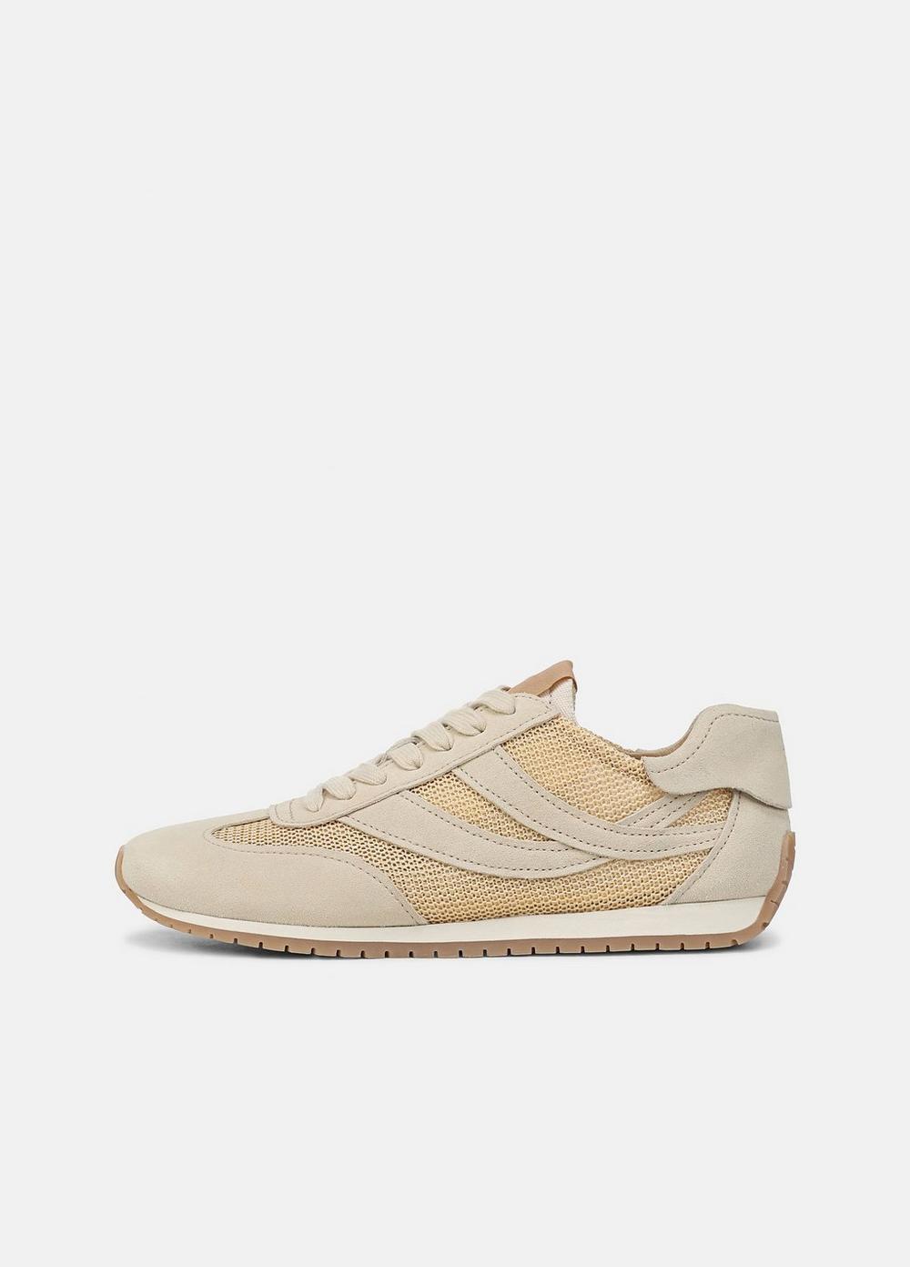 Women's Oasis Raffia & Suede Runner Sneaker, Moonlight, Size 6.5 Vince