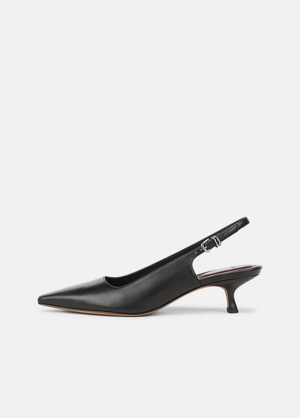 Women's Sabra Leather Slingback Heel, Black, Size 9.5 Vince