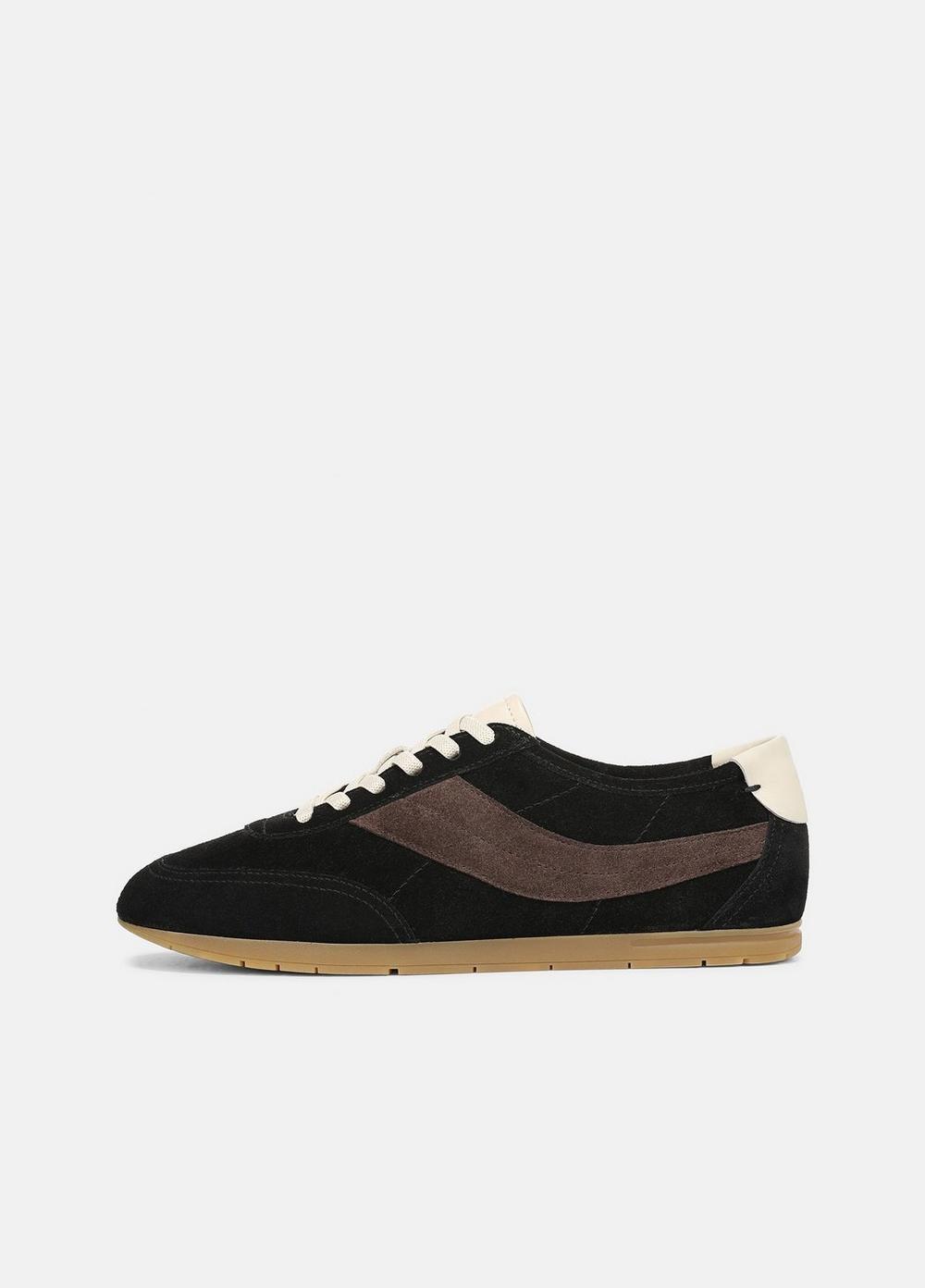 Women's La Suede & Leather Slip-On Runner Sneaker, Black/dark Mocha, Size 8.5 Vince