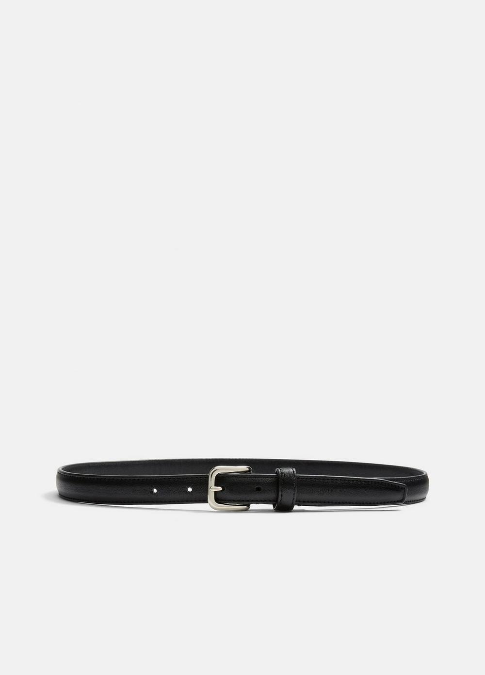Women's Women's Skinny Leather Belt, Black, Size S Vince