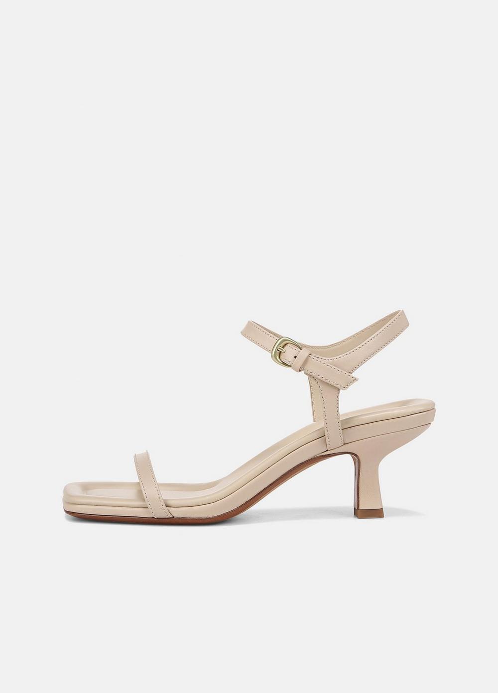 Women's Coco Leather Heeled Sandal, Birch Sand, Size 10 Vince