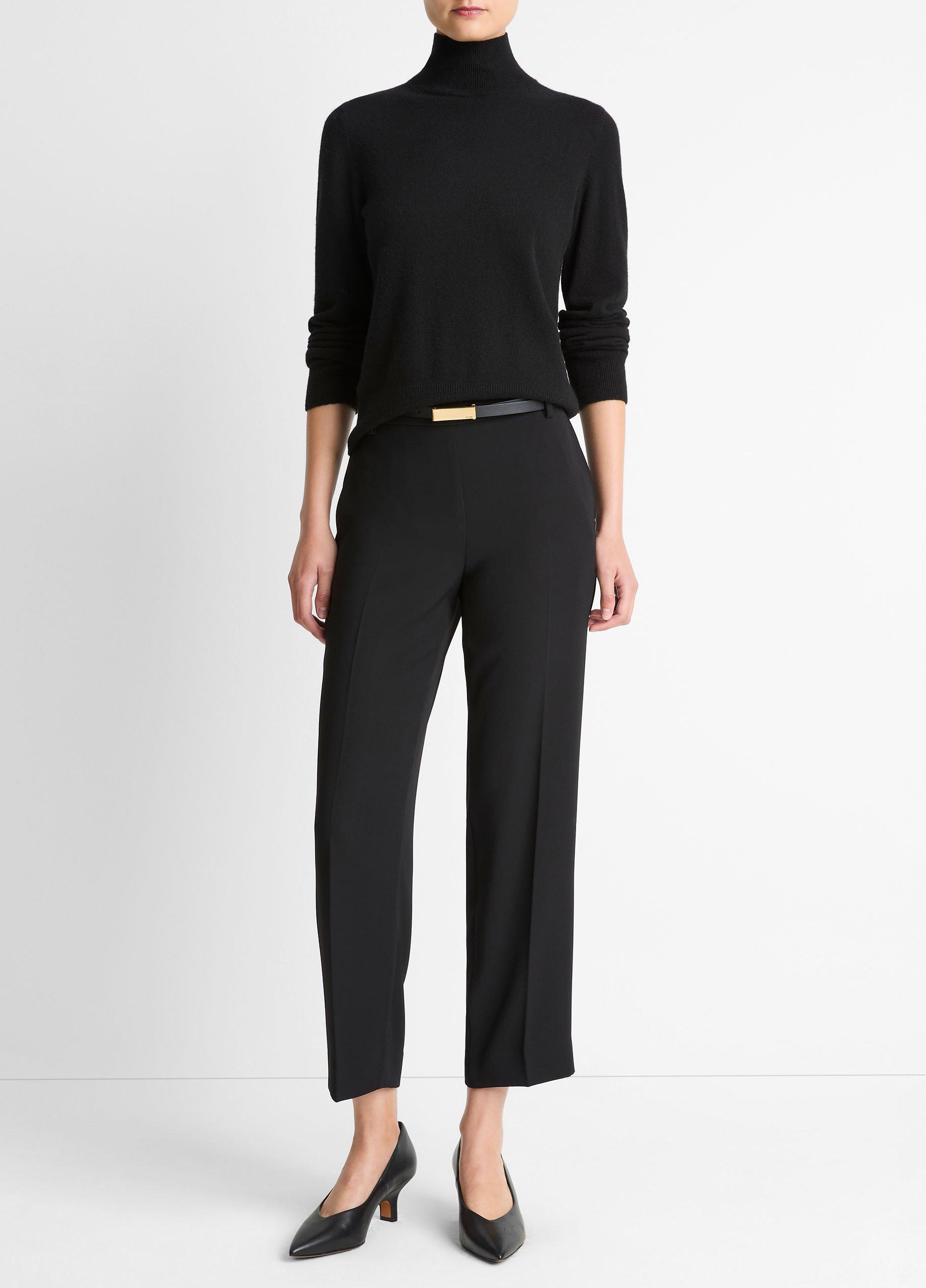 Women's Crepe Tapered Pull-On Pant, Black, Size XS Vince