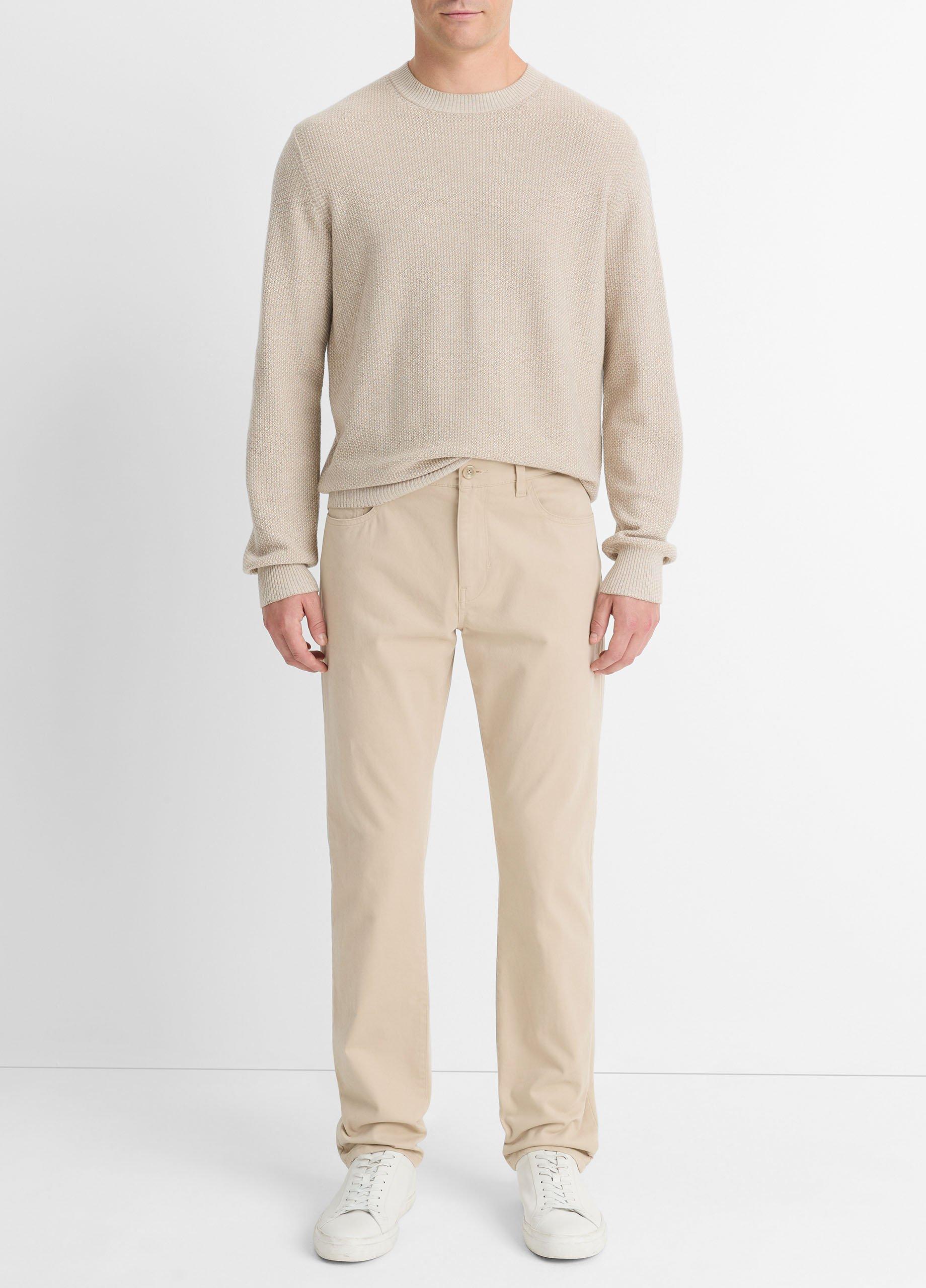 Men's Dylan Slim 5-Pocket Peached Stretch-cotton Pant, Cahuenga Khaki, Size 33 Vince