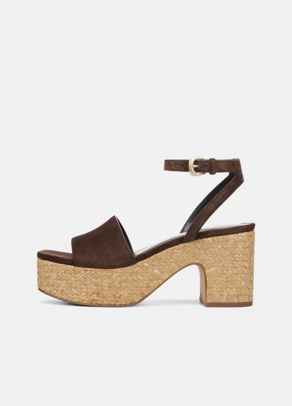 Women's Castella Suede Platform Sandal, Cacao Brown, Size 10 Vince