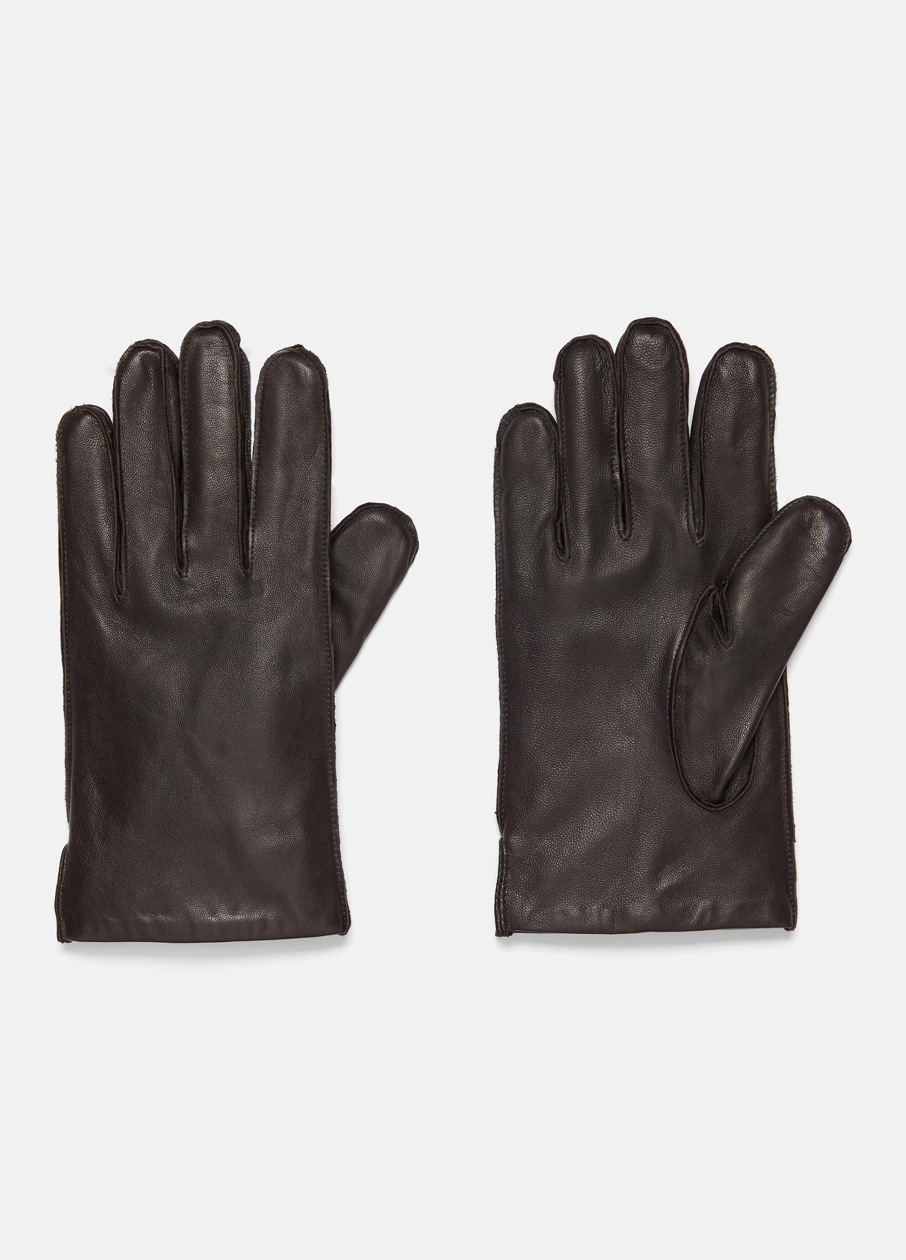 Men's Classic Cashmere-Lined Leather Glove, Espresso, Size XL Vince