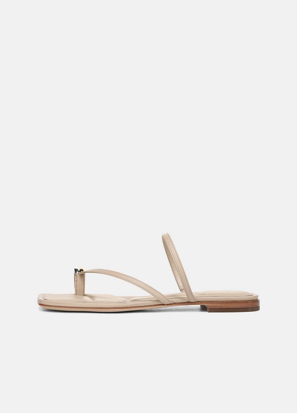 Women's Polli Leather Toe-ring Sandal, Birch Sand, Size 9.5 Vince