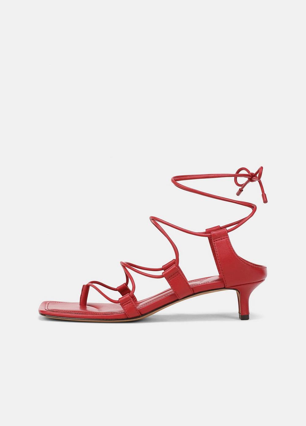 Women's Paulette Leather Sandal, Crimson, Size 6.5 Vince