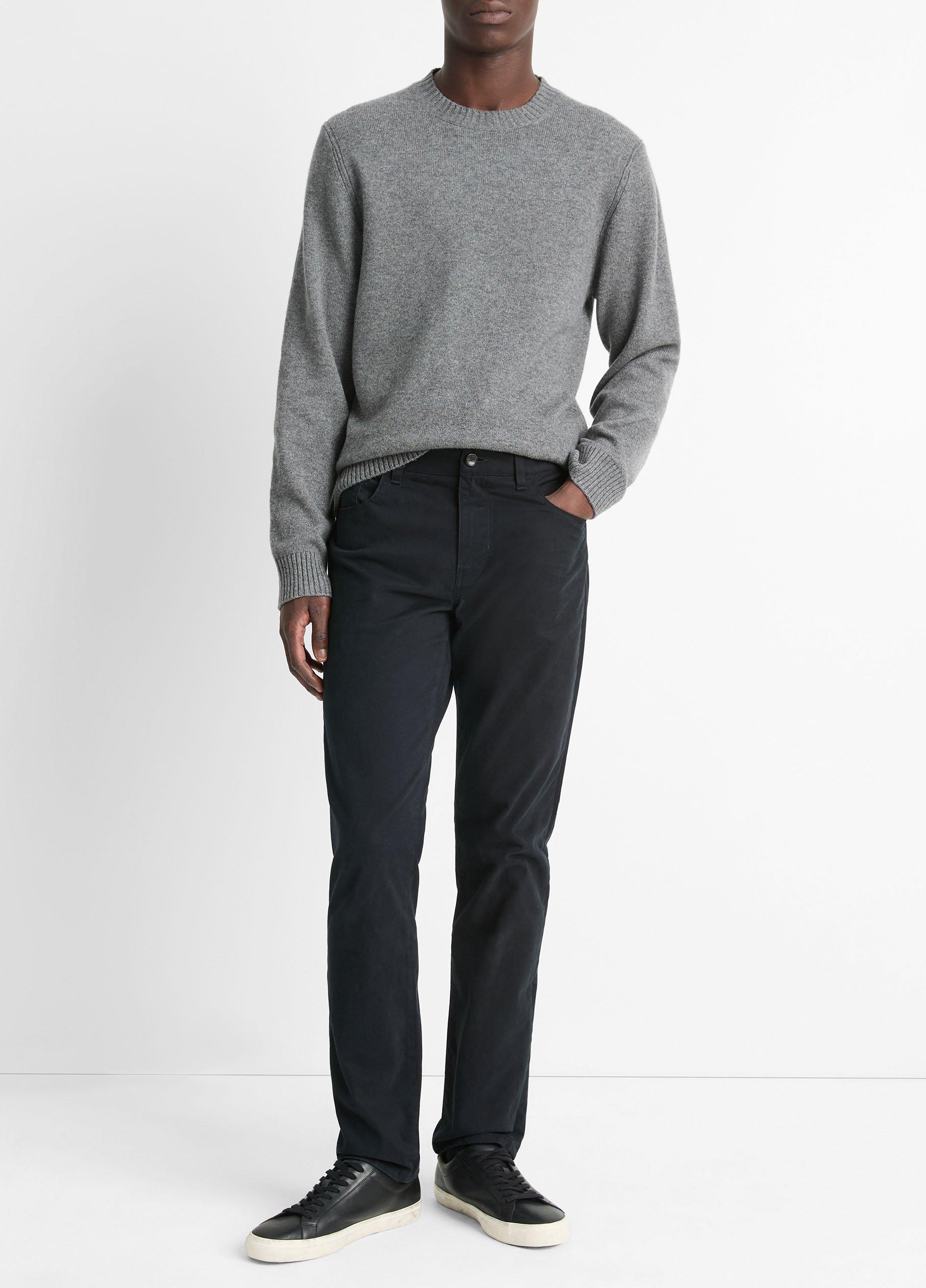 Men's Dylan Slim 5-Pocket Peached Stretch-cotton Pant, Black, Size 34 Vince