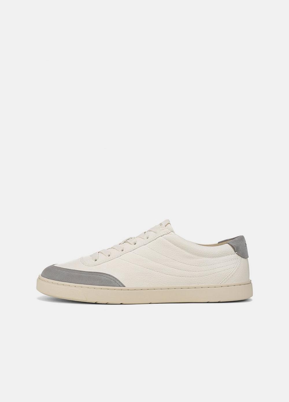 Men's Palm Leather Sneaker, Pebble White/smoke Grey, Size 11.5 Vince