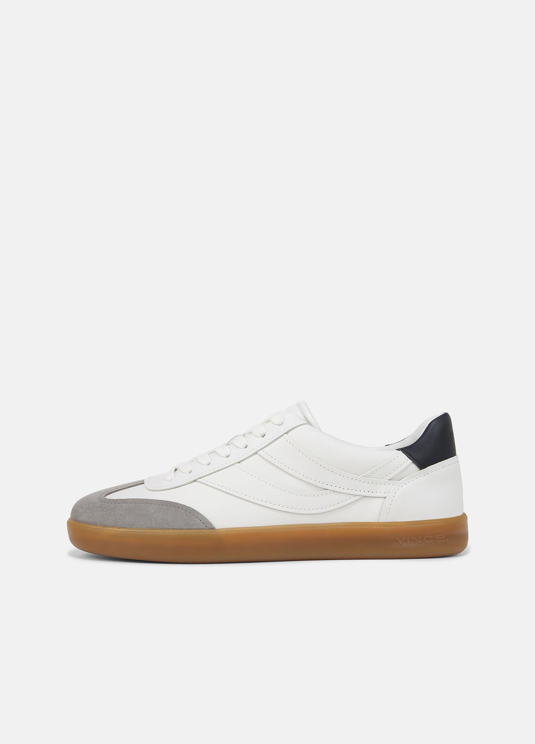Men's Oasis Leather Sneaker, Chalk White, Size 7.5 Vince