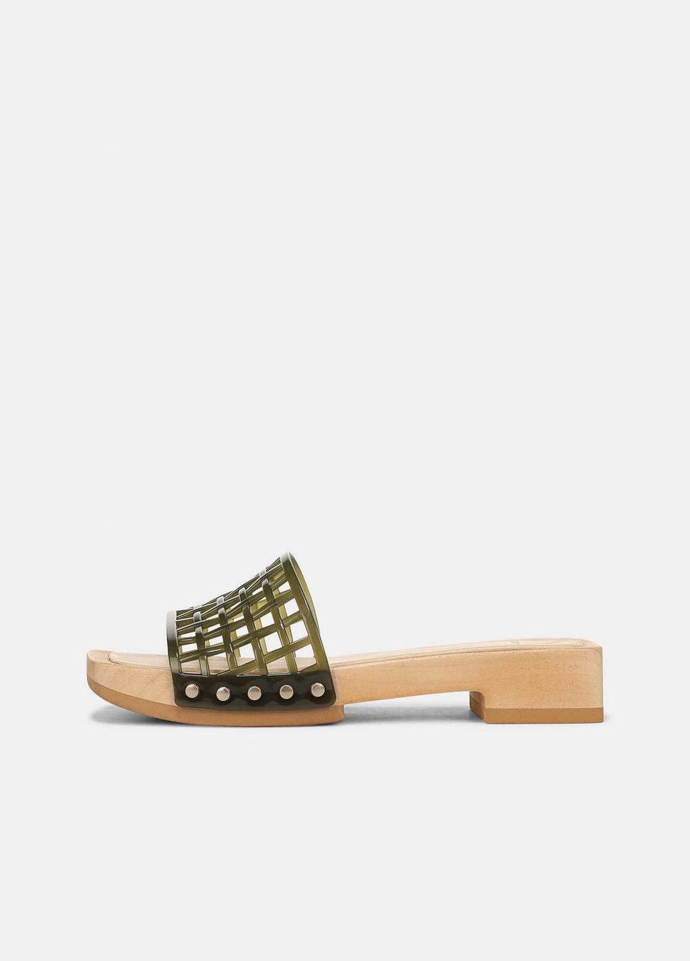 Women's Barbara Jelly Slide Sandal, Chive, Size 9 Vince