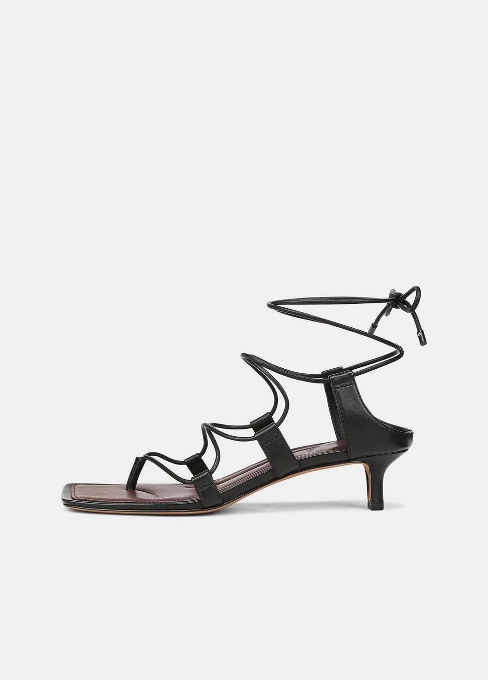 Women's Paulette Leather Sandal, Black, Size 10 Vince