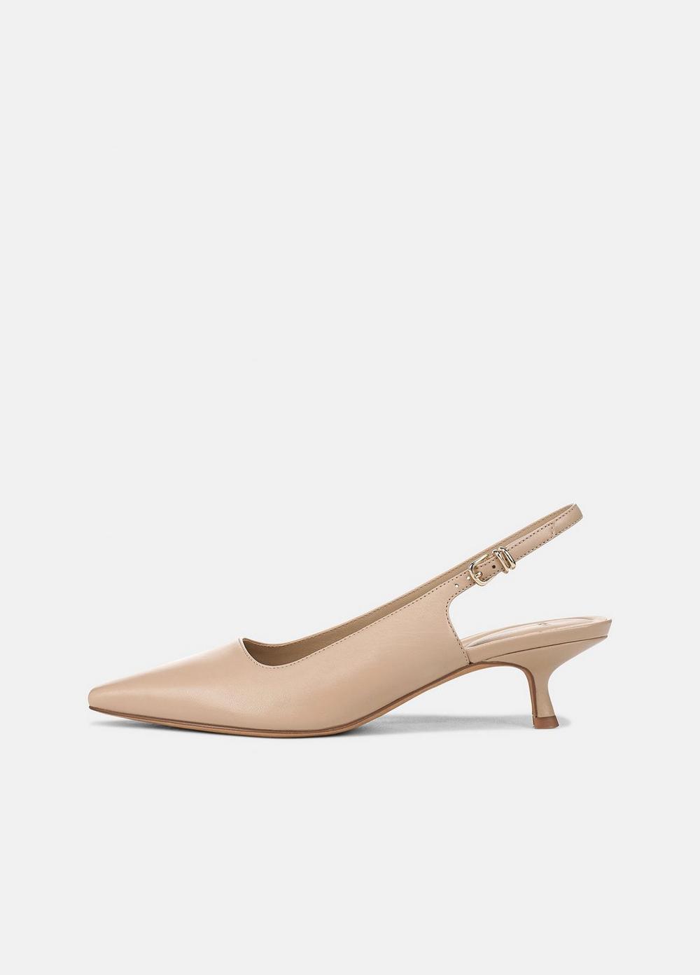 Women's Sabra Leather Slingback Heel, Warm Almond, Size 9 Vince