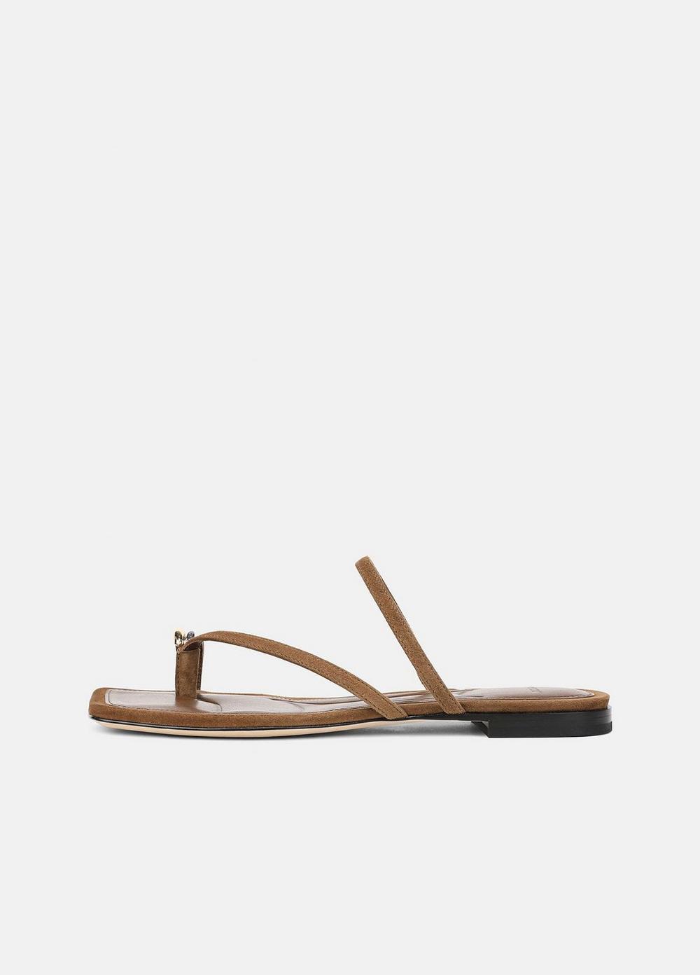 Women's Polli Suede Toe-ring Sandal, Elm Wood, Size 11 Vince