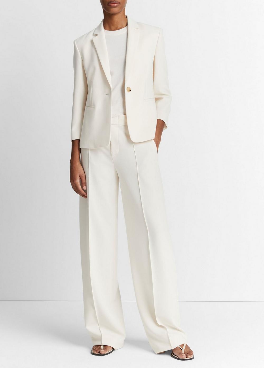 Women's Shrunken Blazer, Off White, Size 2 Vince